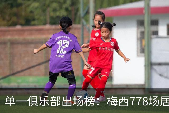 单一俱乐部出场榜：梅西778场居首，科克有望完成超越